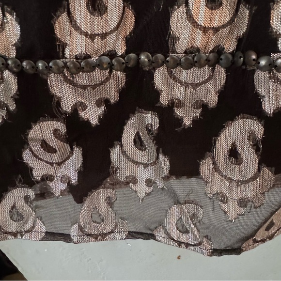 Free People Dress Black Rose Gold Bronze Beads Sleeveless Size 10 - Picture 4 of 7